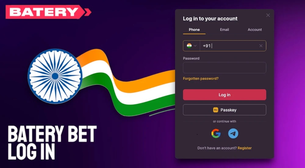 Login Steps Batery Bet